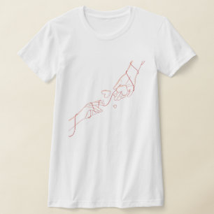 Minimalistische Lijntekening T-shirt voor de liefd