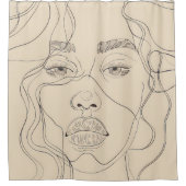 Minimalistische lijntekening van het gordijn van d (Voorkant)