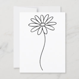 Minimalistische lijntekening van madeliefjesbloem briefkaart