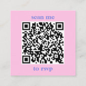 Minimalistische Lila Blauwe en Roze bruiloft RSVP Informatiekaartje (Achterkant)