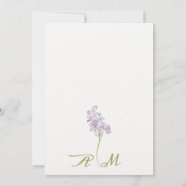 Minimalistische Lila Bloemen Huwelijksuitnodiging Kaart
