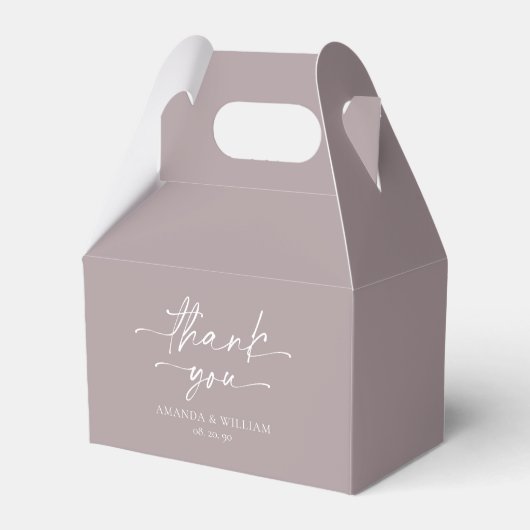Minimalistische Lila bruiloft gunstbox Bedankdoosjes (Voorkant Zijde)