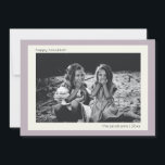 Minimalistische Lila Hanukkah-foto met gemuteerde  Feestdagenkaart<br><div class="desc">Minimalistisch gemuteerde Lila Hanukkah Fotovakantie Kaart</div>