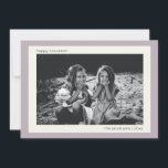 Minimalistische Lila Hanukkah-foto met gemuteerde  Feestdagenkaart<br><div class="desc">Minimalistisch gemuteerde Lila Hanukkah Fotovakantie Kaart</div>