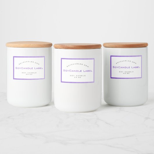 Minimalistische Lila Kleurverloop Eenvoudige Kaars Voedselcontainer Etiket (Flessen)