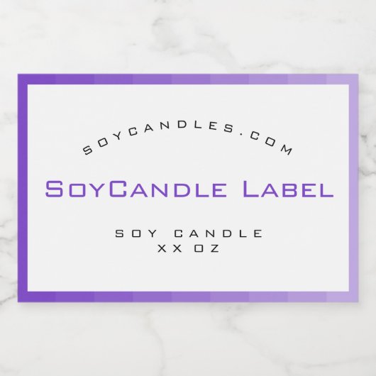 Minimalistische Lila Kleurverloop Eenvoudige Kaars Voedselcontainer Etiket (Enkel label)