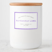 Minimalistische Lila Kleurverloop Eenvoudige Kaars Voedselcontainer Etiket (Voorkant)