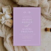 Minimalistische Lila Mauve Modern Calligraphy Wedd Kaart