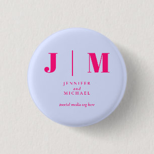Minimalistische Lila Roze Eenvoudige Trend Trouwju Ronde Button 3,2 Cm