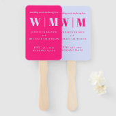 Minimalistische lila roze simpele drank bruiloft c handwaaier (Voorkant en achterkant)