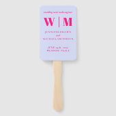 Minimalistische lila roze simpele drank bruiloft c handwaaier (Achterkant)