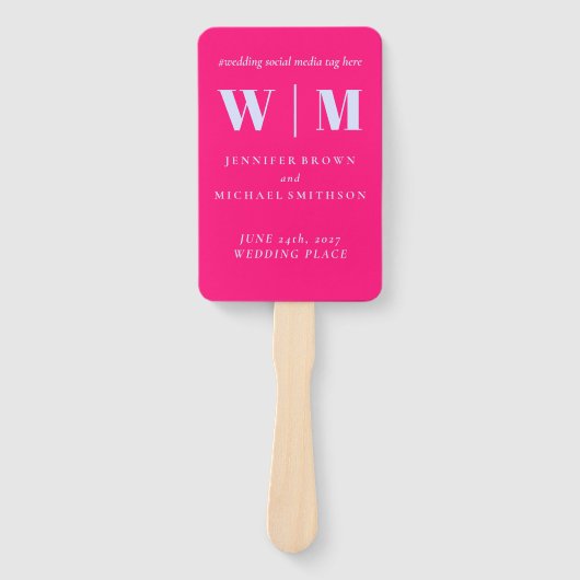 Minimalistische lila roze simpele drank bruiloft c handwaaier (Voorkant)