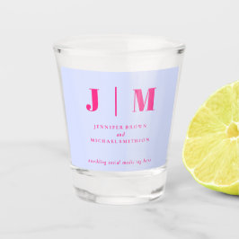 Minimalistische lila roze simpele drank bruiloft f shot glas