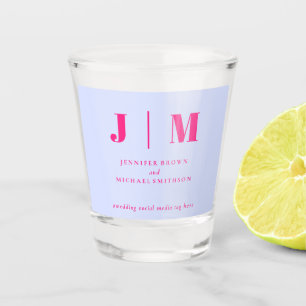 Minimalistische lila roze simpele drank bruiloft f shot glas