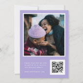 Minimalistische Lilac Lavendel Rand Frame QR Code Kaart (Achterkant)