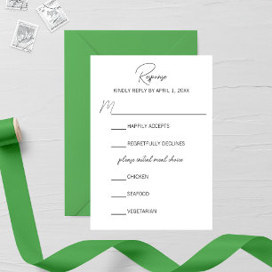 Minimalistische Lily of the Valley Wedding RSVP-Ka RSVP Kaartje