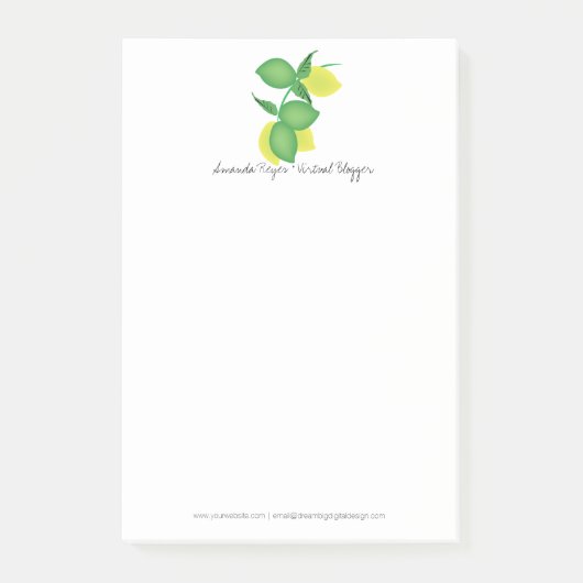 Minimalistische Lime en Citroen Limoncillo Post-it® Notes (Voorkant)