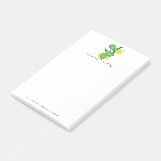 Minimalistische Limoen en Lemon Limoncillo Post-it® Notes (Schuin)