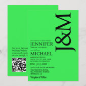 Minimalistische limoengroene QR-code op de achterk Kaart (Voorkant / Achterkant)