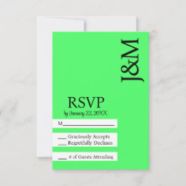 Minimalistische limoengroene RSVP kaart