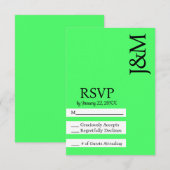 Minimalistische limoengroene RSVP kaart (Voorkant / Achterkant)