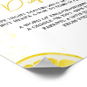 Minimalistische limonade Baby shower late night lu Poster (Hoek)