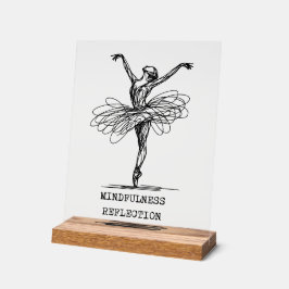 Minimalistische Line Art Ballerina Dance Design Acryl Bord