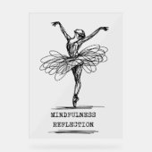 Minimalistische Line Art Ballerina Dance Design Acryl Bord (Voorkant)