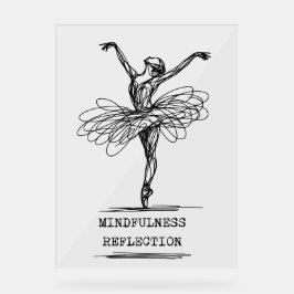 Minimalistische Line Art Ballerina Dance Design Acryl Bord