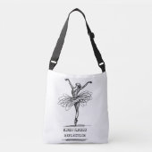Minimalistische Line Art Ballerina Dance Design Crossbody Tas (Voorkant)