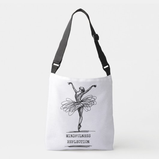 Minimalistische Line Art Ballerina Dance Design Crossbody Tas (Voorkant)