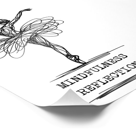 Minimalistische Line Art Ballerina Dance Design Foto Afdruk (Hoek)