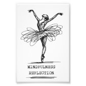 Minimalistische Line Art Ballerina Dance Design Foto Afdruk (Voorkant)