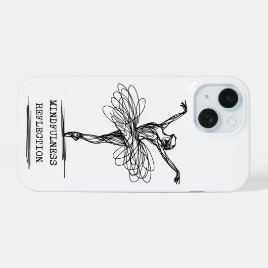 Minimalistische Line Art Ballerina Dance Design iPhone 15 Case (Achterkant horizontaal)