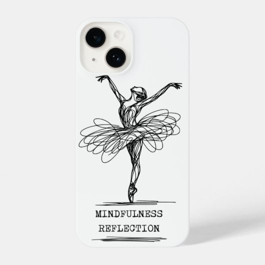 Minimalistische Line Art Ballerina Dance Design iPhone Hoesje (Achterkant)