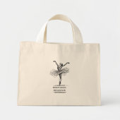 Minimalistische Line Art Ballerina Dance Design Mini Tote Bag (Voorkant)