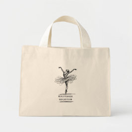 Minimalistische Line Art Ballerina Dance Design Mini Tote Bag