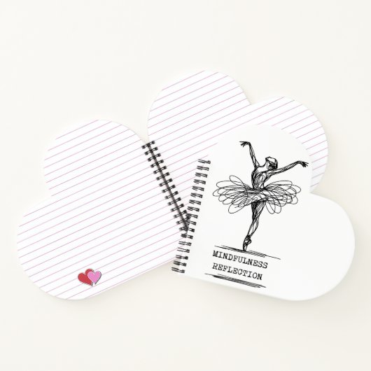 Minimalistische Line Art Ballerina Dance Design Notitieboek (Binnen)