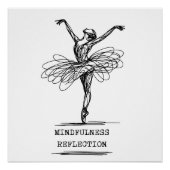 Minimalistische Line Art Ballerina Dance Design Perfect Poster (Voorkant)