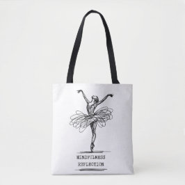 Minimalistische Line Art Ballerina Dance Design Tote Bag