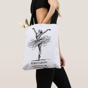 Minimalistische Line Art Ballerina Dance Design Tote Bag
