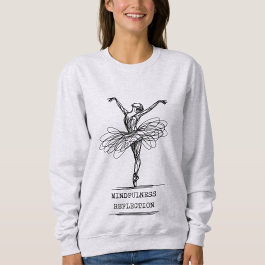 Minimalistische Line Art Ballerina Dance Design Trui (Voorkant)