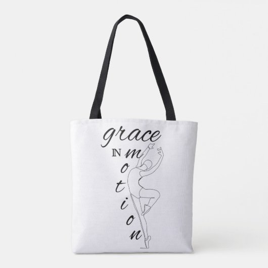 Minimalistische line art ballerina & dance quote tote bag (Achterkant)