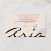 Minimalistische Line Art Butterfly Make-up Artist Visitekaartje (Achterkant)