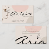 Minimalistische Line Art Butterfly Make-up Artist Visitekaartje (Voorkant / Achterkant)