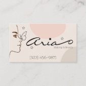 Minimalistische Line Art Butterfly Make-up Artist Visitekaartje (Voorkant)