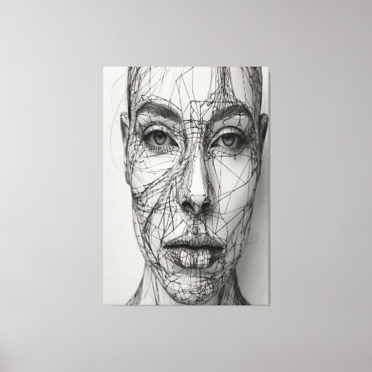 Minimalistische Line Art Canvas | Abstract menseli (Voorkant)
