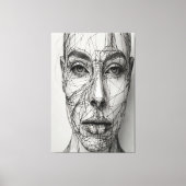 Minimalistische Line Art Canvas | Abstract menseli Afdruk (Voorkant)