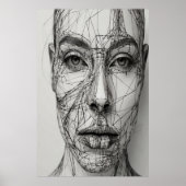 Minimalistische Line Art Canvas | Abstract menseli Poster (Voorkant)