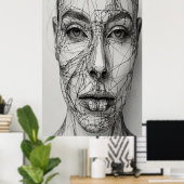 Minimalistische Line Art Canvas | Abstract menseli Poster (Thuiskantoor)